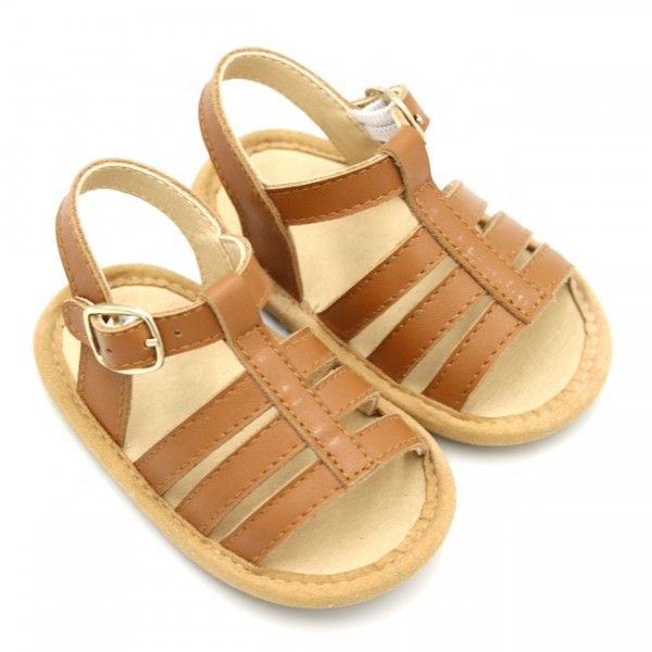 Flat Cute Soft Suede Sole Newborn Buckle Strap Real Leather Infant Sandals