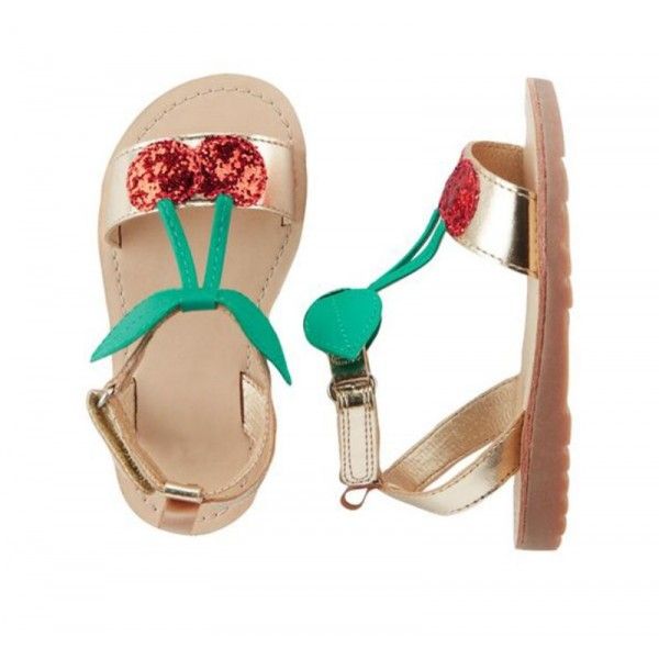 Cutest and Fashionable Cherry Little Girls Sandals Dressy Leather Toddler Girls Shoes 