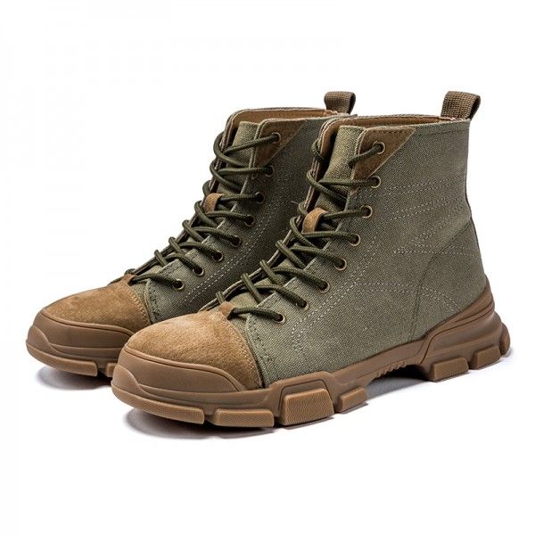 Hot Selling Non Slip Fashionable Canvas High Ankle Men Casual Outdoor Tooling Shoes Boots Man