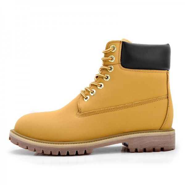 Martin boots men's high top in winter to help men in the yellow overalls casual casual cotton and snow boots tide