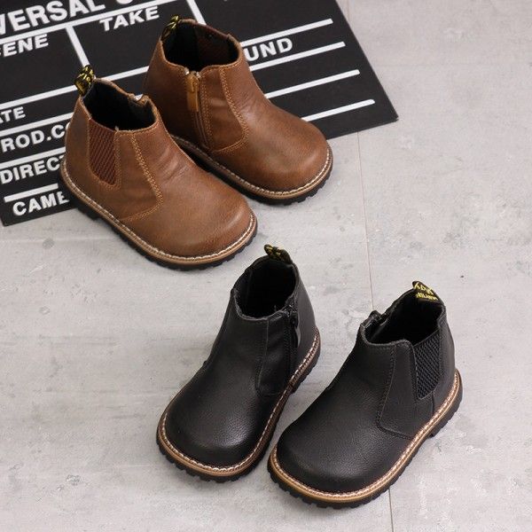 Autumn winter new boy Martin boots Korean version of girl boots boots foot children's single boot soft sole fashion baby ankle boots tide