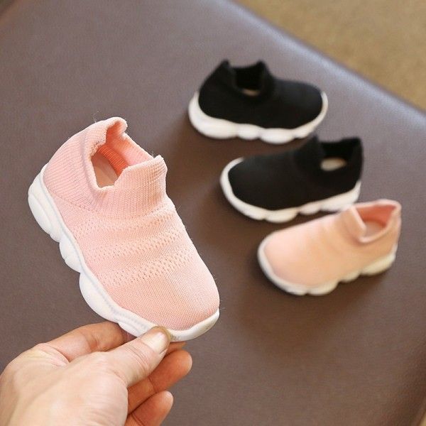 Spring 2019 new children's shoes knit socks children's sneakers baby soft soles baby bear shoes men's and women's mesh shoes