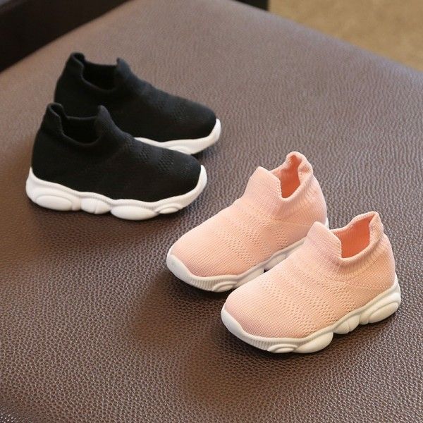 Spring 2019 new children's shoes knit socks children's sneakers baby soft soles baby bear shoes men's and women's mesh shoes