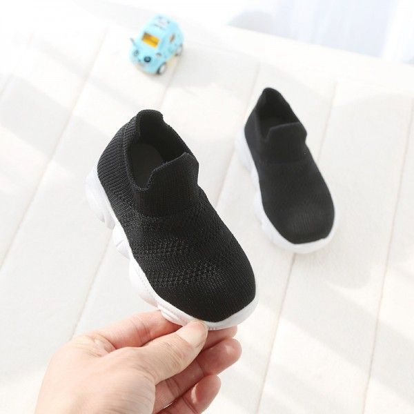 Spring 2019 new children's shoes knit socks children's sneakers baby soft soles baby bear shoes men's and women's mesh shoes
