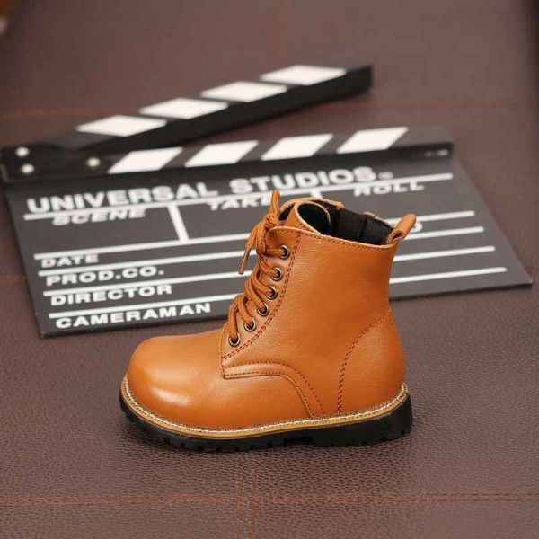 Autumn and winter 2020 new shoes for boys and girls leather Martin boots children ankle boots leather boots baby cattle leather boots