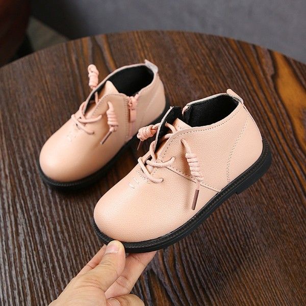 Autumn 2020 new line of children's leather Martin boots girls temperament fashion soft leather boy ankle boots wholesale