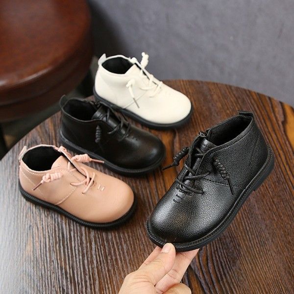 Autumn 2020 new line of children's leather Martin boots girls temperament fashion soft leather boy ankle boots wholesale