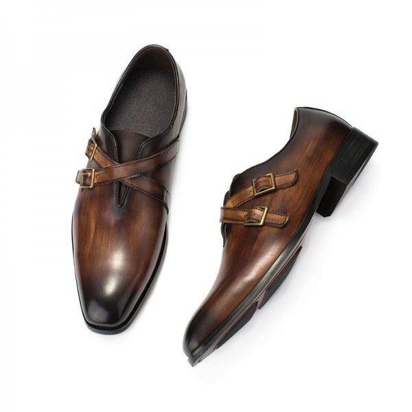 British leather shoes business suit leather shoes Oxford men's shoes mengke leather shoes buckle men's shoes leather shoes