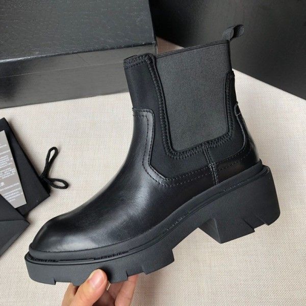 Hot style Chelsea new winter zipper Martin boots leather comfortable boots dongguan factory wholesale women's shoes