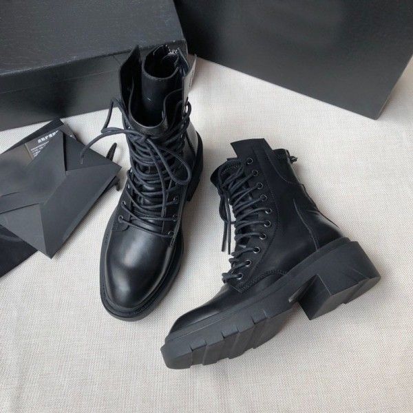 Lace-up new style zipper Martin winter boots joker...