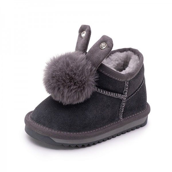 The new 2019 princess ankle boots are designed for babyfeet snow shoes and girl's plush cotton-padded shoes