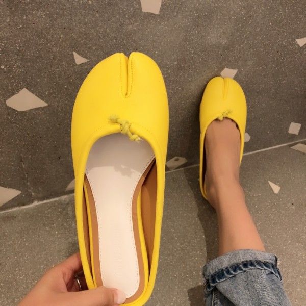 The new 2018 summer chic split toe sandals flat ba...