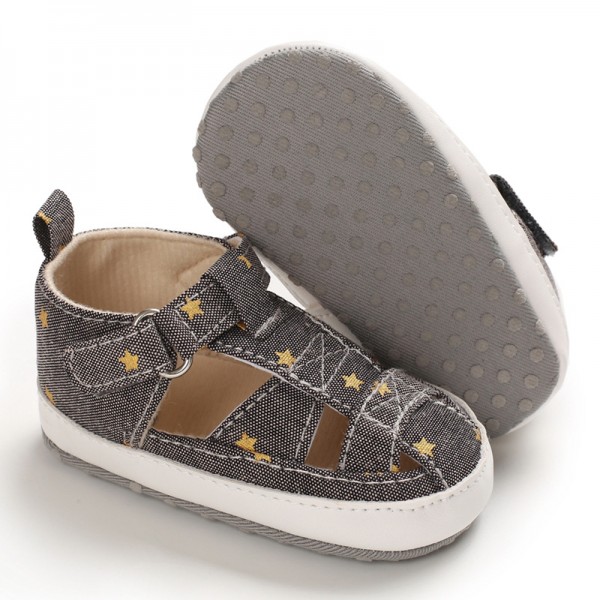 夏季0-6-12个月男宝宝包头凉鞋婴儿鞋软底防滑透气学步鞋室内