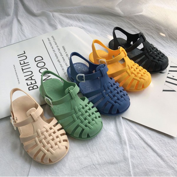 2021韩版新款宝宝罗马儿童凉鞋果冻公主鞋跨境出口包头镂空童凉鞋