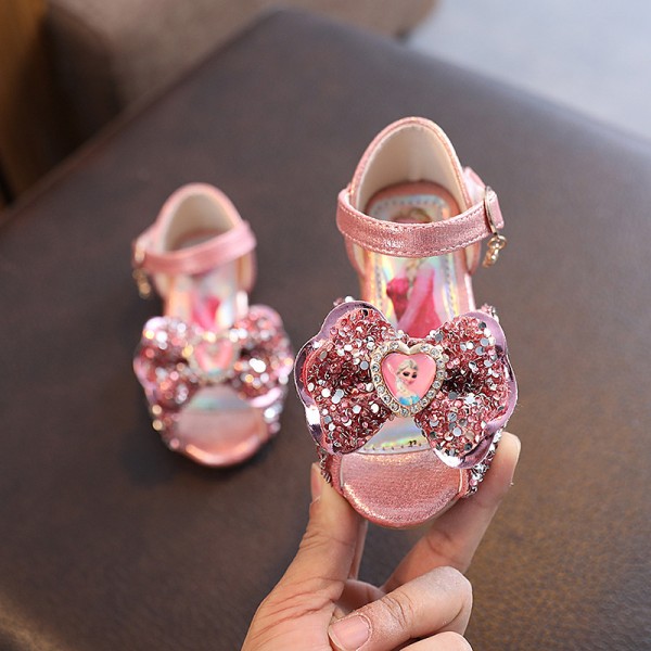 一件代发女童露趾凉鞋夏女童公主鞋小女孩中大童舞蹈鞋水晶演出鞋