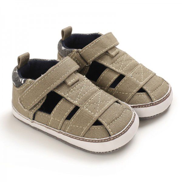 夏季0-1岁外贸学步鞋帆布凉鞋软底婴儿鞋宝宝鞋