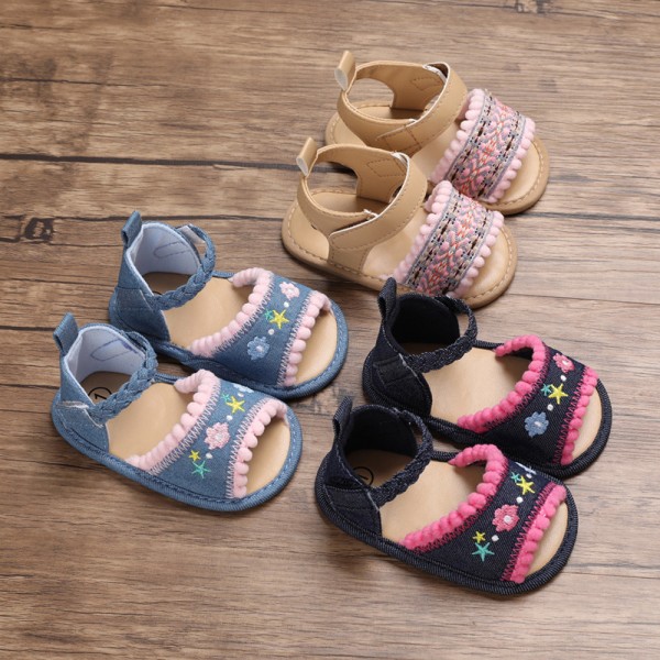 夏季0-1岁宝宝学步鞋软底缕空婴儿鞋透气夏季凉鞋