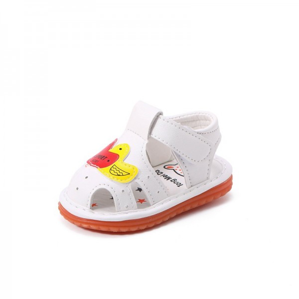 2021小鸭子夏季新款宝宝凉鞋0-1-2岁男女婴儿学步叫叫鞋软底批发