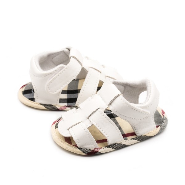 0-1岁 格子布手工凉鞋  宝宝鞋学步鞋婴儿鞋  一件代发