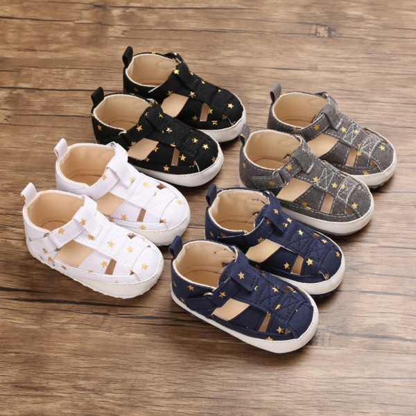 夏季0-6-12个月男宝宝包头凉鞋婴儿鞋软底防滑透气学步鞋室内