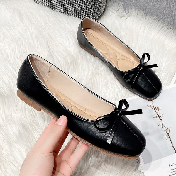 外贸大码休闲软底女鞋蝴蝶结浅口平底单鞋新款跨境Women’s shoes