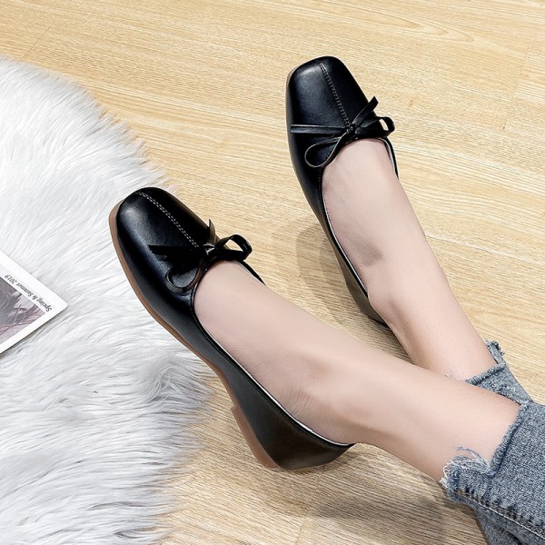 外贸大码休闲软底女鞋蝴蝶结浅口平底单鞋新款跨境Women’s shoes