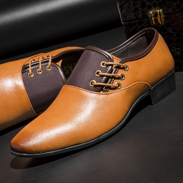四季男鞋大码男士皮鞋oxford shoes正装...