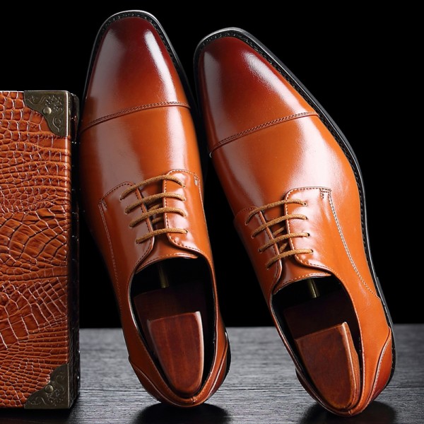 商务皮鞋英伦速卖通 亚马逊 wish LAZADA跨境外贸男鞋一件代发