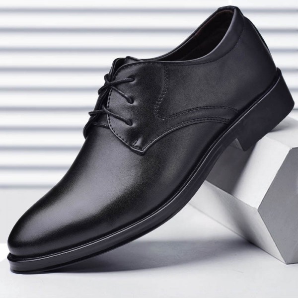 跨境优选2021新款男士皮鞋商务正装男鞋子系带百搭休闲鞋一件代发