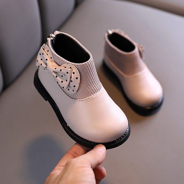 儿童棉靴 2020冬季新款童鞋韩版女童软底皮靴宝宝百搭加绒马丁靴