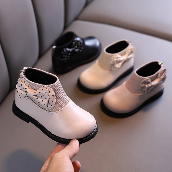 儿童棉靴 2020冬季新款童鞋韩版女童软底皮靴宝宝百搭加绒马丁靴